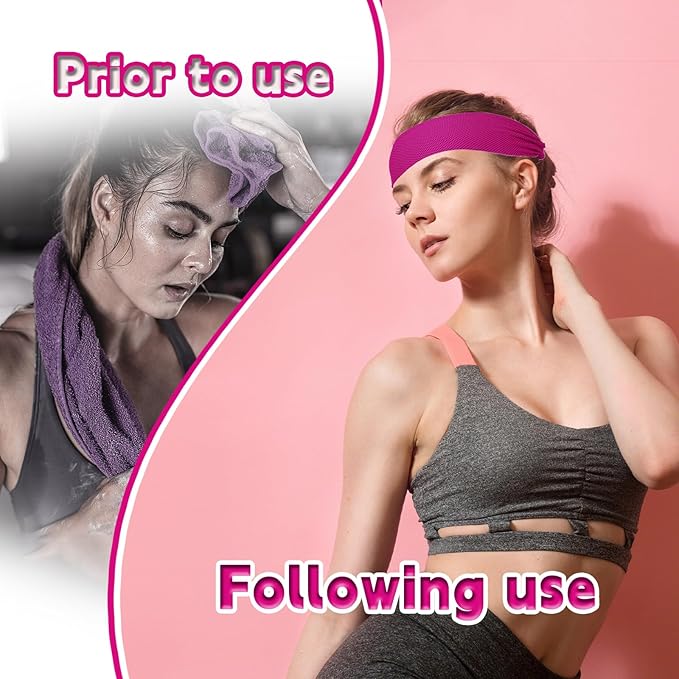 8PCS Workout Headbands for Women Non Slip, Elastic Thick Head Bands, Stretchy Soft Wide Headbands for Women Men for Running, Workouts, Yoga, Daily Use