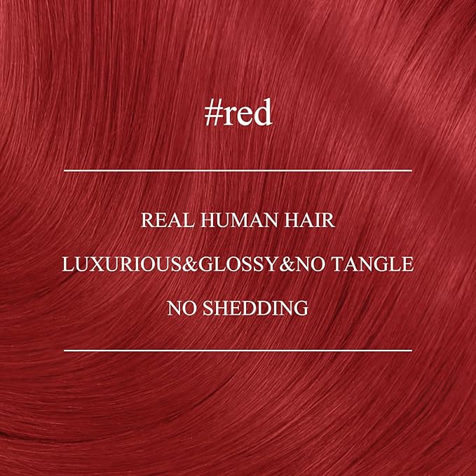 YoungSee Nano Ring Hair Extensions Red Nano Bead Hair Extensions Human Hair Colored Nanobead Human Hair Extensions Red Nano Extension Remy Hair Nano Loop Hair-Extension Cold Fusion 14in 25g 25s