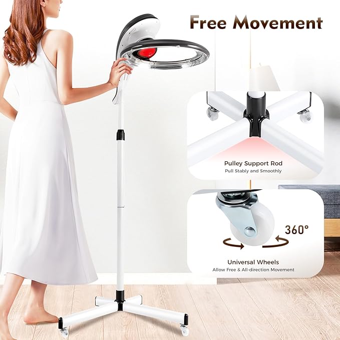3-in-1 Orbital Rotating Hair Processor, Portable Removable Hood Dryer, Multifunctional Adjustable Hair Steamer, Vertical Professional Styling Infrared Hair Dryer, 950W for Salon Home Use, Gray