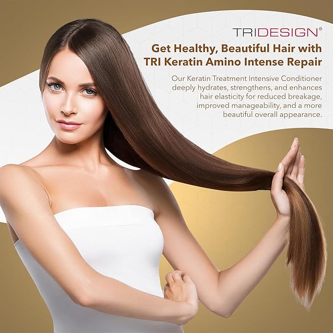 TRIDESIGN Keratin Amino Intense Repair, Keratin Hair Treatment Intensive Conditioner w/Coconut Oil,Fatty & Amino Acids, Hydrolyzed Keratin Protein - Moisturizing Hair Mask & Hair Treatment Mask 6 oz
