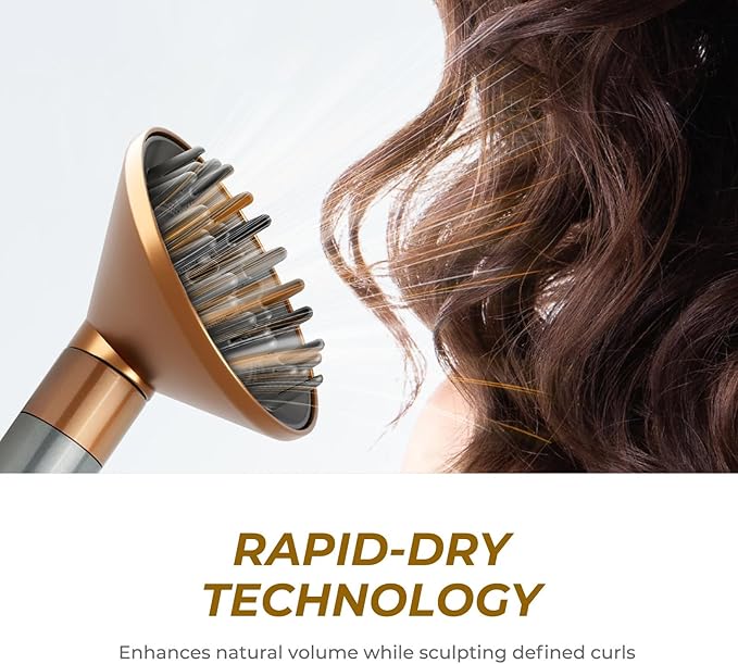 Upgraded Diffuser Attachment for Dyson Airwrap HS01/HS05/HS08 - Quick-Dry Curly Hair Nozzle, Heat-Resistant & Lightweight Design, Reduces Frizz for Na