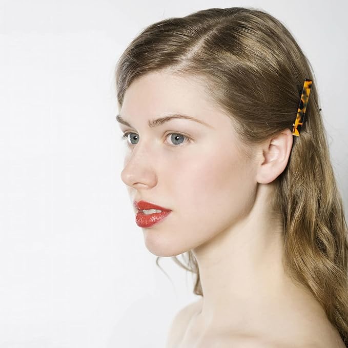 Cobahom Leopard Print and Tortoise Shell Hair Clips - 12 Pack Metal Duck Teeth Pins for Styling, 2.36 Inch