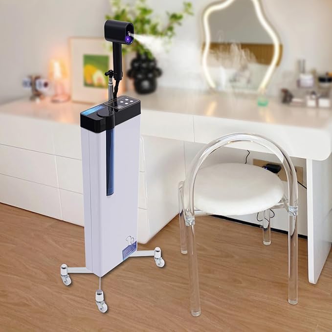 3 in 1 Hair Steamer, Salon Nano Steamer for Deep Conditioning, with Digital Touch Panel Rolling Base, for Hair Texture or Repair, Replenish nutrients, 1300w