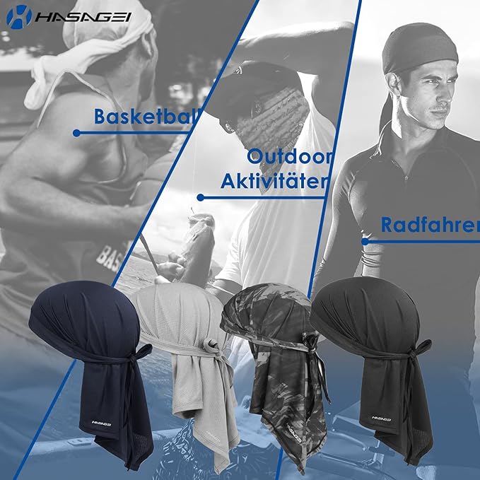 Bandanas Skull Caps for Men, Women Breathable Neck Gaiters, Sweat Wicking Do Rags Head Wraps, Helmet Liner Durag