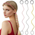 3 Packs Ponytail Holders Hair Ties for Women, Spiral Pony Tails Elastic Braided Hair Holders for Gym Swimming Sports (3pcs16"colorful16)