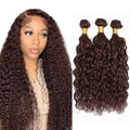 Dark Brown Bundles Human Hair Color 4 Kinky Curly Bundles 14 16 18 Inch Niegmeag Virgin Soft and Skily Remy Hair Extensions Brown Curly Bundle