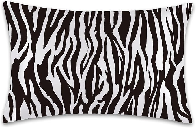 Satin Pillowcase 1 Pack-Zebra Black and White Silky Pillow Cover for Hair and Skin,King Size 20x36 Inch Soft Cooling Printed Pillow Cases with Hidden Zipper,Gifts for Women Men