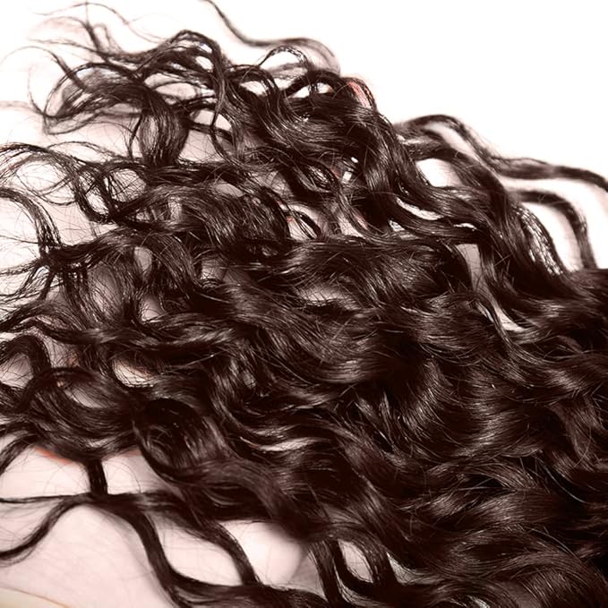 Brown Human Hair Bundles Chocolate Brown Water Wave Bundles 22 Inch Niegmeag Virgin Soft and Silky Remy Hair Extensions Color 4 Wet and Wavy Bundle Double Weft Hair Weave 100g