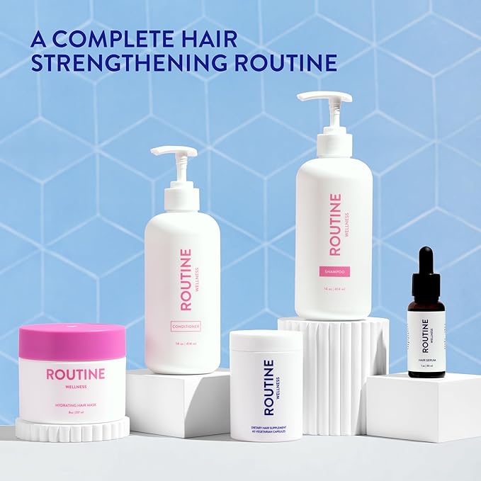 Routine Wellness 1 Liter Anti-Thinning Volumizing Shampoo and Conditioner Set for Thinning Hair & Hair Loss - Grow Your Confidence with Biotin & DHT Blockers - 1 Liter Lavender & Cedar Set