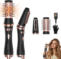 2 in 1 Rotating Hair Dryer Brush, Thermal Blow Brush Set Auto Rotating 360° Drying, Oval Volumizer Detachable Heated Hot Air Brush for Curling Volumizing & Drying Hair (Black)