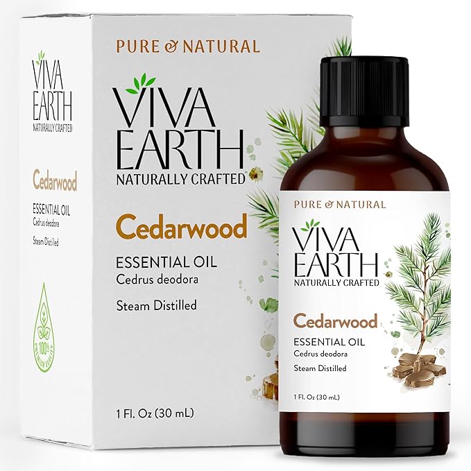 Cedarwood Essential Oil – Pure & Natural Woodsy Oil for Diffuser, Hair, Face, Skin Care, Aromatherapy, Scalp & Body Massage, Soap & Candle Making – with Dropper, 1 Fl Oz