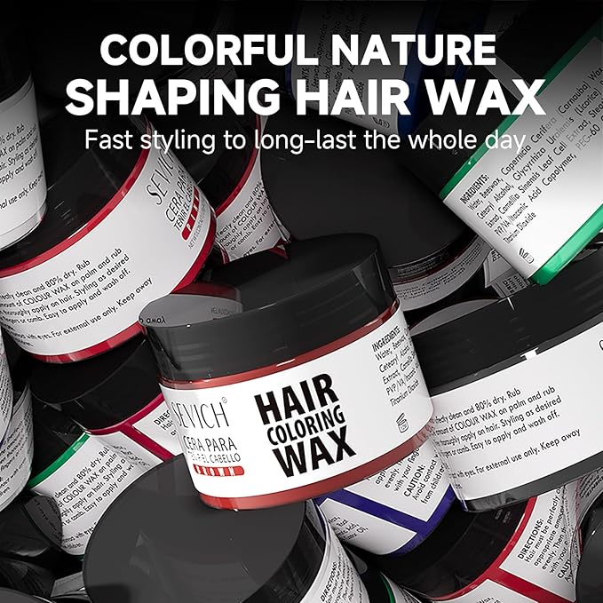 SEVICH Temporary Hair Color Wax Purple for Kids Women Men,Natural Instant Hair Wax Color,Premium Non Greasy,Easy to Wash,Travel Size,Perfect for Halloween, Children's Day,Cosplay & Parties,50g