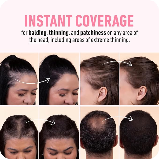 BOLDIFY Hairline Powder - Root Touch Up Hair Color for Gray Coverage - Bald Spot Concealing Hair Powder for Women & Men - 24-Hour Stain-Proof - Black