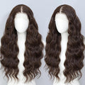 Synthetic Lace Front Wigs Pre Plucked 26 Inch Long Wavy Chocolate Brown 100% Futura Premium 13x4 HD Lace Wigs For Black Women Ready to Wear Beginner Friendly