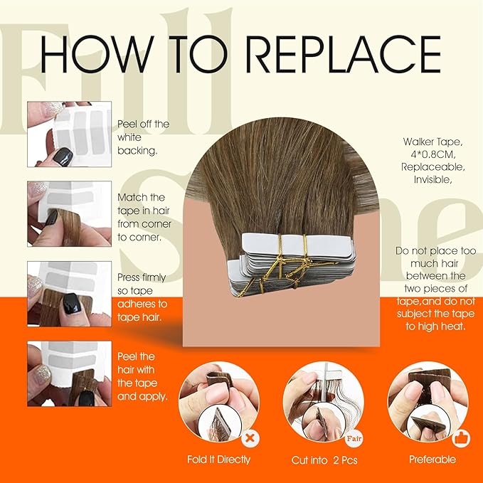 Full Shine Blonde Tape in Hair Extensions 18Inch Real Hair Extensions Human Hair Double Sided Tape in Extensions 20 Pcs 6 Chestnut Brown Ombre to 60 Platinum Blonde Highlighted 6 Adhesive Tapes 50Gram