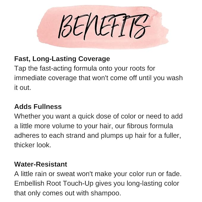 Calista Embellish Root Touch-Up, Blonde, Temporary Grey Cover and Root Concealer, 0.35 oz.
