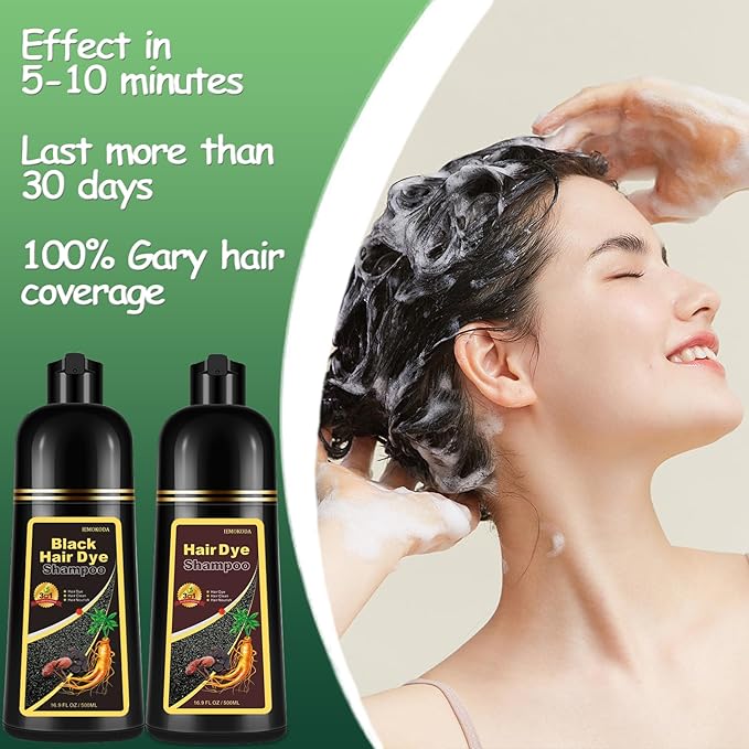 Natural Light Brown Hair Dye Shampoo, Hair Dye Shampoo 3 in 1, Brown Hair Dye for Men Women Colors in Minutes, Easy to Use, Instant Hair Dye for All Hair Types 16.9 Fl Oz (Light brown)
