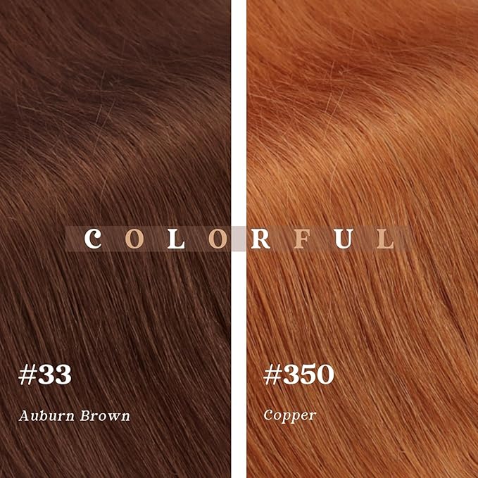 Ve Sunny Human Hair Clip in Extensions Double Weft Dark Auburn Red Remy Hair Extensions for Women Thick Hair Extensions Clip ins Short 7pcs 100g 14 inch