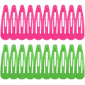 WILLBOND 30 Pieces 3.1 Inch Large Metal Snap Hair Clips Nonslip Barrettes Women Hair Accessories (Pink and Green)