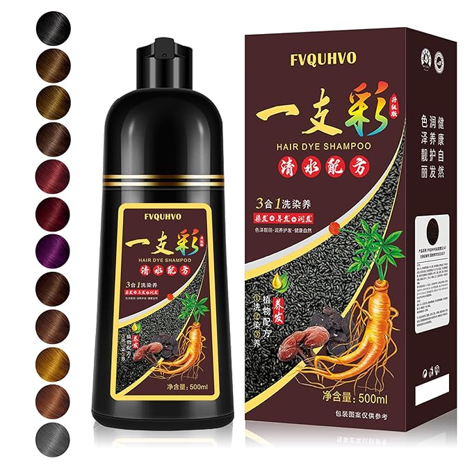 Light Brown Hair Dye Shampoo 3 in 1, Brown Hair Dye for Men & Women, Color Dye for Refresh Hair in Minutes, Easy to Use, Long Lasting Shampoo Para Canas 16.9 Fl Oz (Light brown)