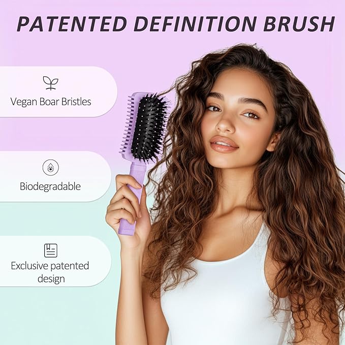 Curly Hair Brush 2 Pack, Volume Curl Defining Brush for Effortlessly Detangling Shaping and Styling Women's Curls, Reduce Pulling