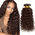 Dark Brown Bundles Human Hair Color 4 Water Wave Bundle Niegmeag Brazilian Virgin Remy Hair 3 Bundles 12 14 16 Inch Double Weft Chocolate Brown Wet and Wavy Bundle Hair Weave