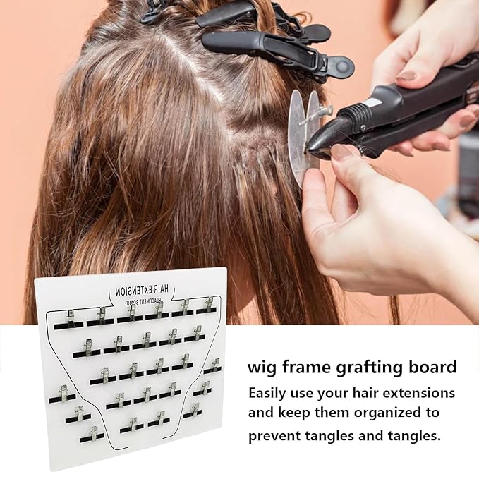 Hair Extension Holder with Clips – Sturdy Acrylic Styling Board for Sectioning, Organizing, and Displaying Hair Extensions, Wigs, and Wefts – Professional Salon Tool for Hair Stylists and Home Use