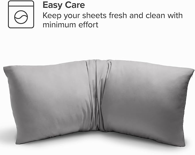 Bare Home Microfiber Body Pillow Cover - Ultra Soft - Cooling Pillowcase - Double Brushed - Pillowcase with Zipper Closure - Easy Care (20''x54'' Body Pillow Cover, Light Grey)