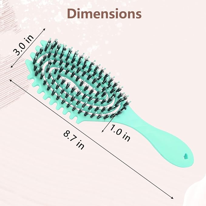Curly Defining Brush, 1-Pack Vented Hair Brushes Blow Dry and Wet Detangling Curly Styling Hair Brush (Light Green)