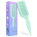 Curl Defining Brush, 4-in-1 Curly Hair Brush – Flexible Styling Brushes for Women and Men, Curls Detangling Hairbrush Featuring a Crescent Shape and Ultra-Smooth Bristles for Wet & Dry Hair - Green