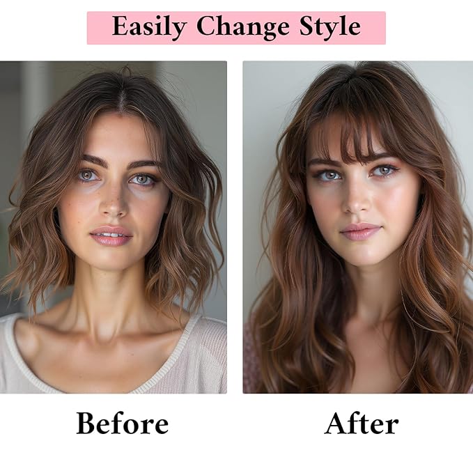 SEGO 100% Real Human Hair Toppers, with Air Bangs, Silk Base 150% Density, Clip in Topper, 2.7”x5.1”, HairPieces for Women, with Thinning/Hair Loss Cover Gray