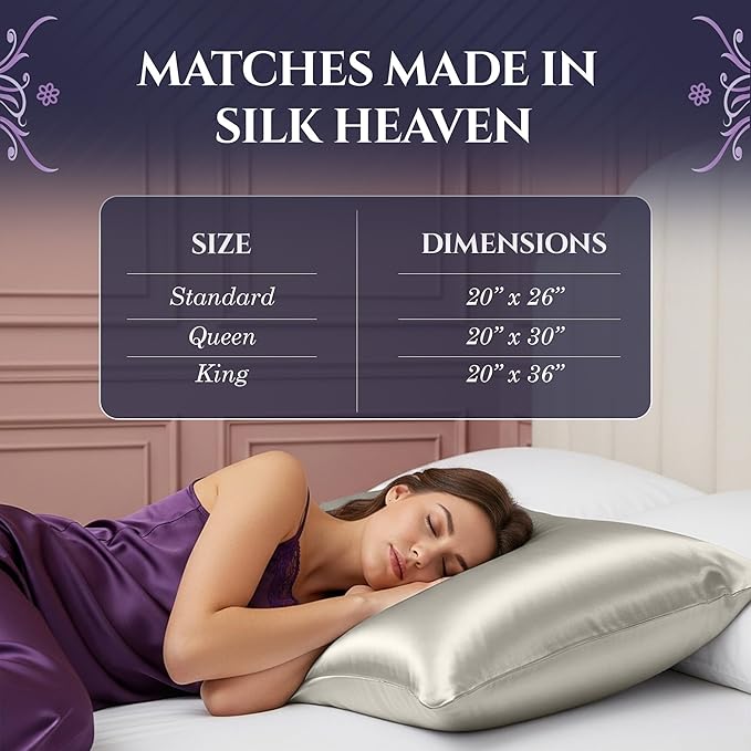 DECOLURE 100% Pure Mulberry Silk Pillow Case King Size – Highest Grade 30 Momme 6A+, Luxuriously Soft & Cooling Silk Pillowcase for Hair & Skin, Hypoallergenic, Breathable, Hidden Zipper (Ivory)