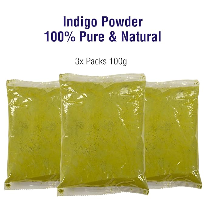 Henna Hair & Beard Dye - All Natural & Plant-based (3 Pack, Indigo Powder)
