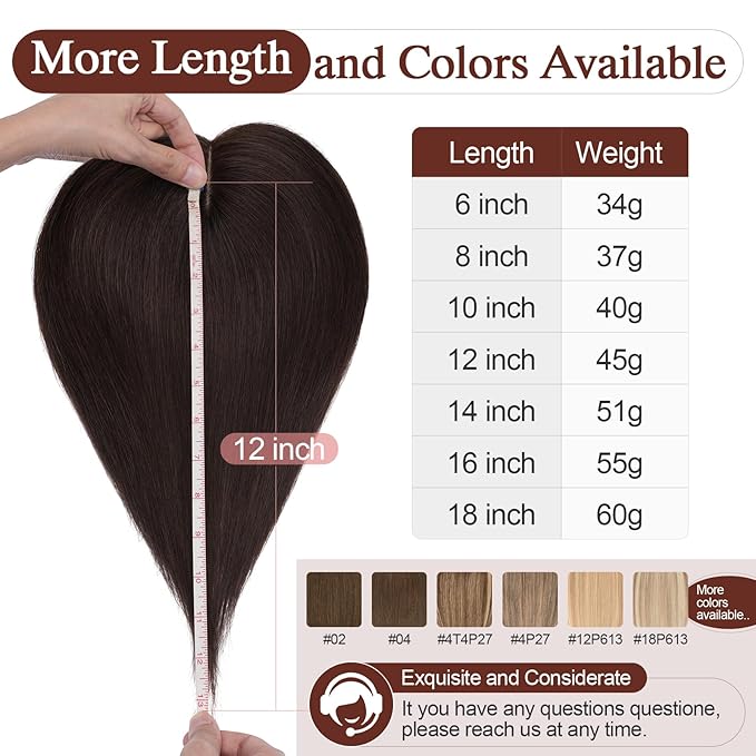 SEGO Hair Topper for Women, No Bangs Real Human Hair Topper with Anti-Slip Clips (10 Inches #Grey)