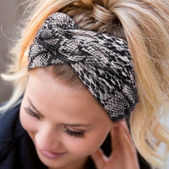 DRESHOW 4 Pack Turban Headbands for Women Wide Vintage Head Wraps Knotted Cute Hair Band Accessories