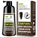 Dark Brown Hair Dye Shampoo, 3 in 1 Instant Hair Color with 15 Min Gray Coverage, Natural Semi-Permanent Herbal Shampoo for Men & Women