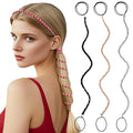 3 Packs Ponytail Holders Hair Ties for Women, Spiral Pony Tails Elastic Braided Hair Holders for Gym Swimming Sports (3pcs25"colorful21)