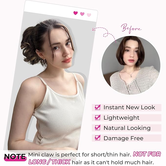 REECHO 9" Short Ponytail Extension, Classic Loose Curly Wavy Claw Clip Pony tails Hair Extensions HP001 Hairpieces for Women (Glazed Mocha to Blonde)