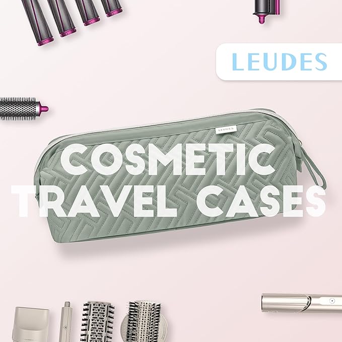 Leudes Hair Tools Travel Bag for Shark Flexstyle Carrying Case Portable Shark Hair Air Wrap Dryer Case Waterproof Dustproof Flat Curling Iron Travel Organizer (Sage Green)