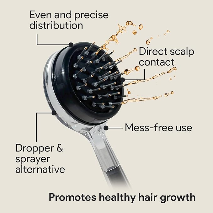 Massager Hair Growth Oil Applicator For Men And Women - Easy, Mess-Free, Precise Control Bask And Lather Scalp Stimulator For Adults - Promotes Clean, Healthy Hair Growth