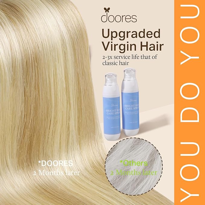 DOORES Clip in Human Hair Extensions, Dirty Blonde Highlight Golden Blonde 150g 9pcs 16 Inch, Remy Hair Extensions Clip in Natural Human Hair Extensions Thick Straight Hair