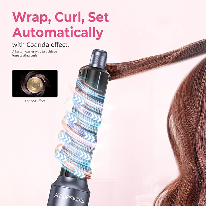 6 in 1 Hair Dryer Brush, Detachable Air Styler, 3 Heat Settings Blow Dryer Brush Frizz-Free Volumizing, Straightening, Curling ALCI Safety Plug for Travel & Home Styling (Blue)