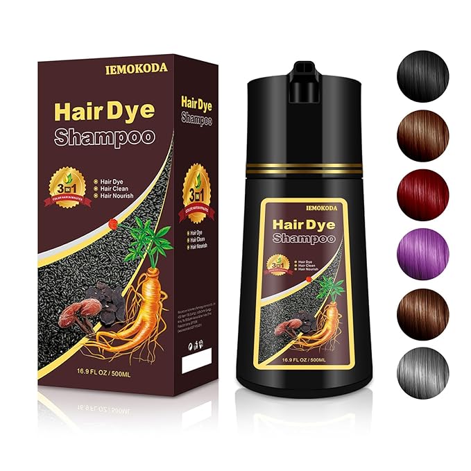 Vibrant Silver Gray Hair Dye Shampoo 3 in 1, Long-lasting & Natural Hair Color, Instant Shampoo Dye for Men Women,500ML