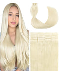 SURNEL Injected Tape in Extensions Human Hair #60 Platinum Blonde Invisible Tape in Hair Extensions 14inch 20 Pcs 30g(#60,14)
