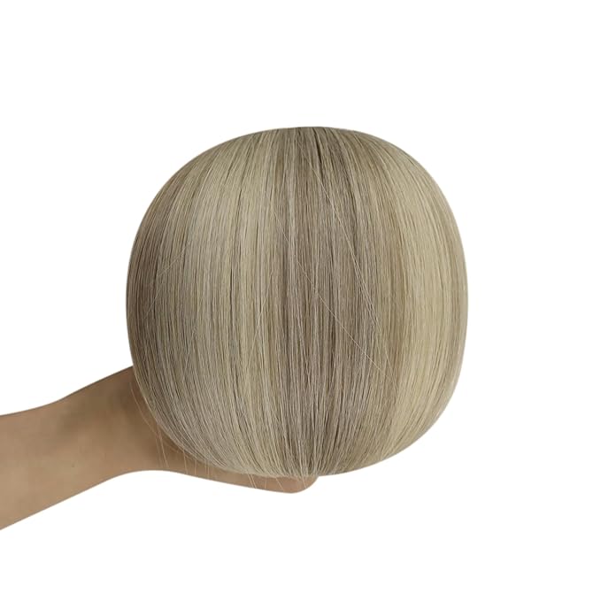 Full Shine Injected Tape in Hair Extensions 14Inch Seamless Injection Tape In Human Hair Extensions Color Blonde and Brown Balayage 20Gram 10Pcs Intact Invisible Machine Remy Human Hair for Women