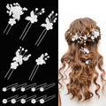 15Pcs Silver Pearl Hair Pins for Wedding Bridal White Flower Hair Pins Decorative, Silver Hairs Accessories Flower Pearl Hairs Clips Gifts for Women, Bridesmaid, Bridal, SilverB