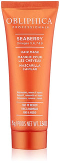 Obliphica Seaberry Hair Mask - Deep Conditioning Hydrating Treatment for Dry and Damaged Hair - Fine, Frizzy, and Color-Treated Hair - 2.64 Ounce (Pack of 1)