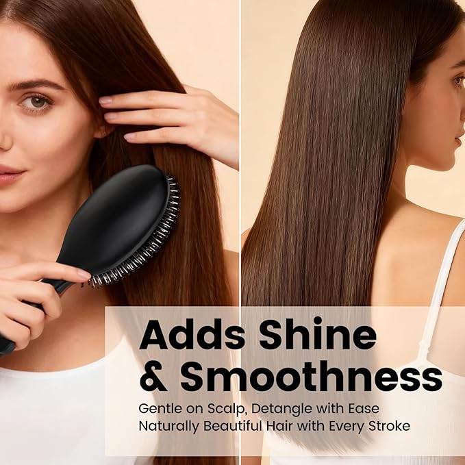 Boar Bristle Hair Brush Since 1965 British Craftsmanship, Handmade Natural Wood Slick Back Hairbrush, Soft Bristles Gentle Detangling Smoothing Women Men Kids Long Curly Thick,Thin, Fine Hair