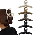 Big Hair Claw Clips 5-Pack 5.1" Non-Slip Hair for Women and Girls with Long, Thick Hair Jelly & Matte Clips (Oval-A 5pcs 5.1")