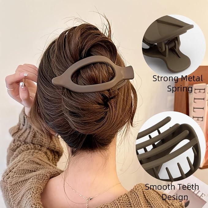 10 Pcs Flat Hair Clips for Women, Lay Flat Claw Clips French Glossy Claw Clips for Thick & Thin Hair No-Slip Hair Claw Strong Hold Barrettes Hair Clamps for Women